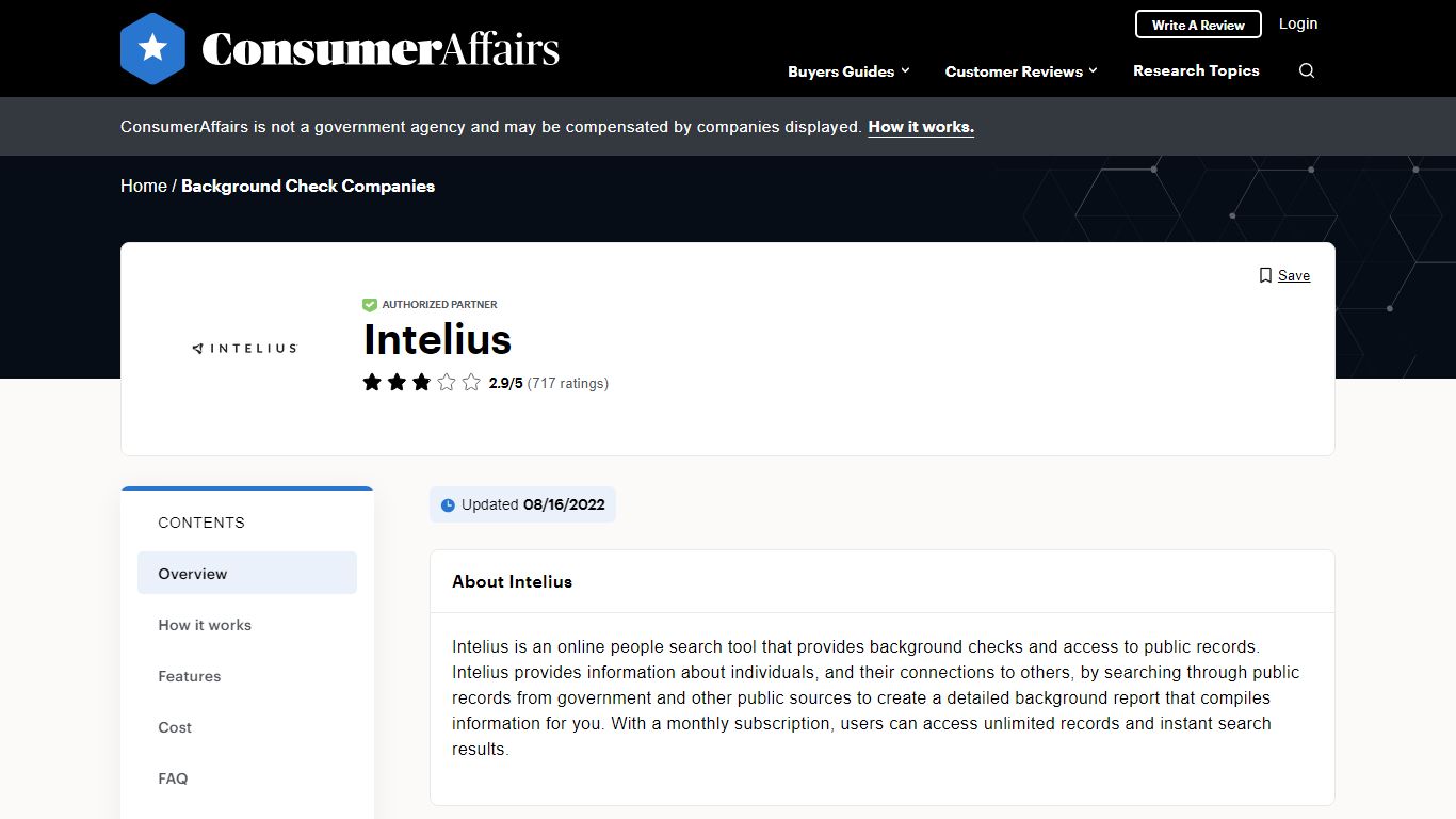 Top 717 Intelius Reviews - ConsumerAffairs